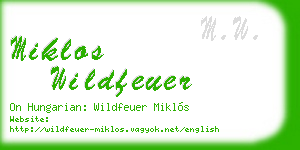 miklos wildfeuer business card